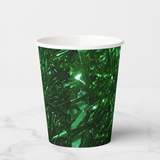 green shiny christmas tree leaves 紙コップ (左)