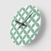 Green Shippo Round Wall Clock – Japanese Tradition ラウンド壁時計 (傾斜)