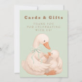 Green Silly Goose Cards and Gifts Table Sign 招待状 (正面)