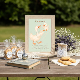 Green Silly Goose Favor Table Sign  招待状