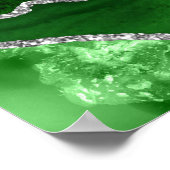 Green Silver Agate Wedding Seating Chart 8 Table ポスター (角)