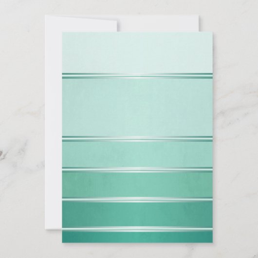 Green Silver Striped Tone on Tone Rehearsal Dinner 招待状 (裏面)