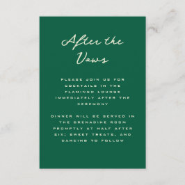 Green Simple and Chic Tennis Club Reception エンクロージャーカード