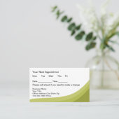 Green Simple Business Client Appointment Cards 予約カード (スタンド正面)