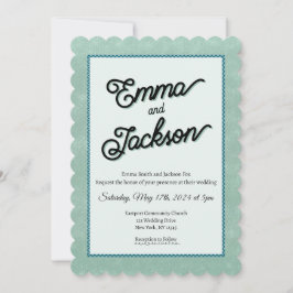 Green, Simple, Modern Wedding Invitation 招待状