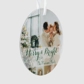 Green Simple Photo  オーナメント (正面)