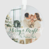 Green Simple Photo  オーナメント (裏面)