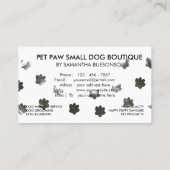 Green simple watercolor dog cat paws 名刺 (裏面)