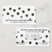 Green simple watercolor dog cat paws 名刺 (正面/裏面)