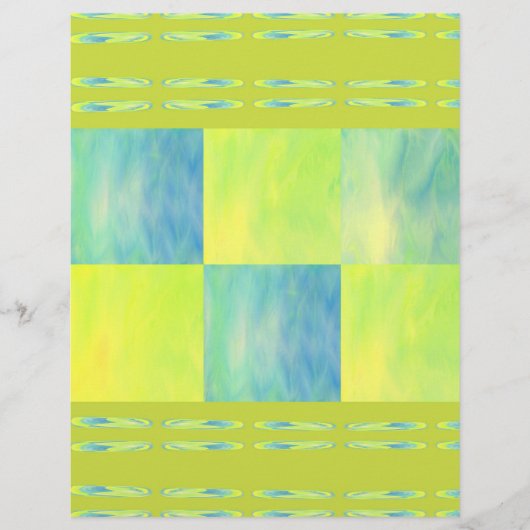 Green Skies Tiles Scrapbook Paper 2-Sided Page (正面)