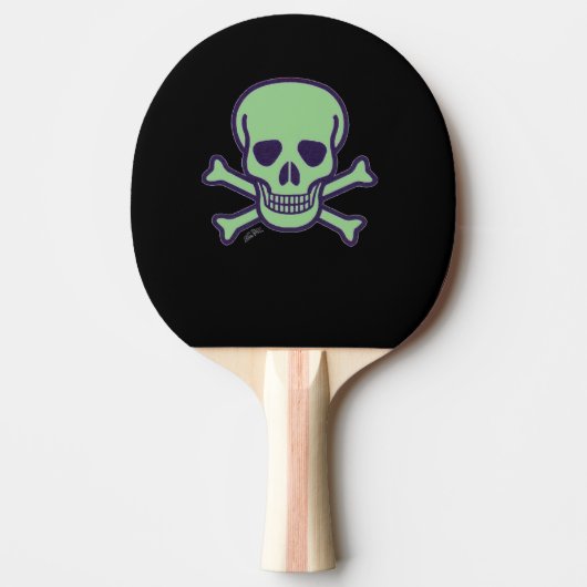 Green Skull Black Skull ping pong paddle 卓球ラケット (正面)