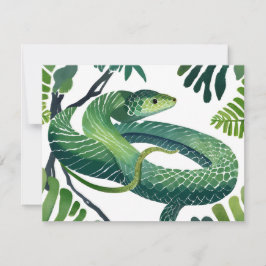 Green Snake |巳年の干支 水彩カード
