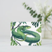 Green Snake |巳年の干支 水彩カード (スタンド正面)