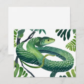 Green Snake |巳年の干支 水彩カード (正面/裏面)