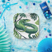 Green Snake |巳年の干支 水彩画 ペーパープレート (パーティー)