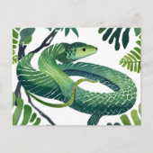 Green Snake |巳年の干支 水彩画 ポストカード (正面)