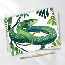 Green Snake |巳年の干支 水彩画