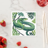 Green Snake | 巳年 水彩画 スタンダードカクテルナプキン (インサイチュ)