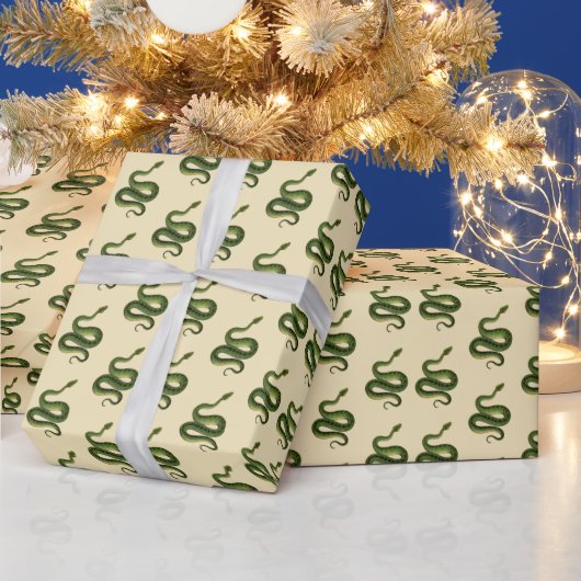 Green Snake Wrapping Paper ラッピングペーパー (クリスマス)