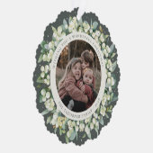 Green Snowberry+Eucalyptus Christmas Wreath Photo  オーナメントカード (右)