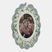 Green Snowberry+Eucalyptus Holiday Wreath Photo  オーナメントカード (右)