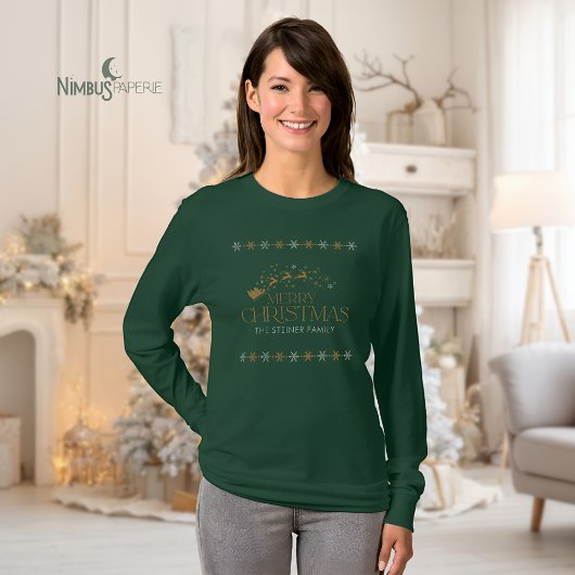 Green Snowflake Christmas Womens Shirt Tシャツ