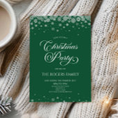 Green Snowflake Winter Christmas Party 招待状