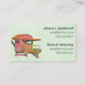 Green Social calling card-Pink Lifeguard Tower 名刺 (正面)