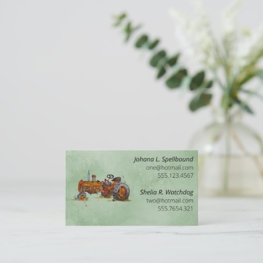 Green Social introduction calling card-tractor 名刺 (スタンド正面)