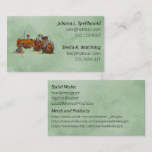 Green Social introduction calling card-tractor