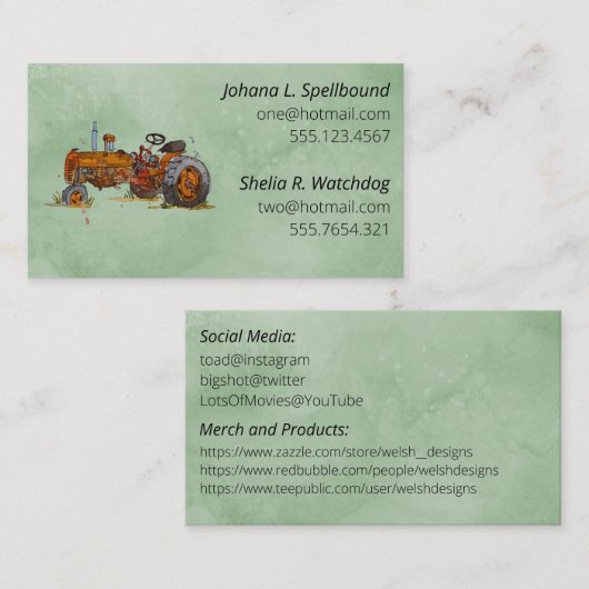 Green Social introduction calling card-tractor 名刺 (正面/裏面)