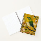 Green Songbird Cherry Blossom Spiral Notebook ノートブック (内部)