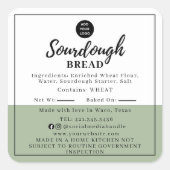 Green Sourdough Ingredient  Cottage Law Sticker スクエアシール (正面)