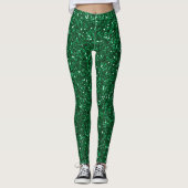 Green Sparkle Christmas Leggings レギンス (正面)