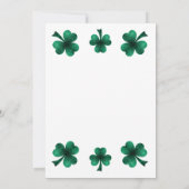 Green Sparkle Shamrock St. Patrick's Day Black 招待状 (裏面)