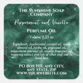 Green Sparkles Perfume Roller Bottle label スクエアシール (正面)