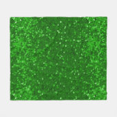 Green sparkling faux glitter pattern  フリースブランケット (正面(横))