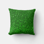 Green sparkling glitter pattern クッション (正面)