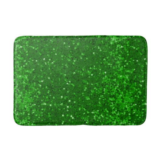 Green sparkling glitter pattern バスマット (正面)