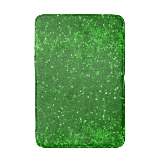 Green sparkling glitter pattern バスマット (正面縦)