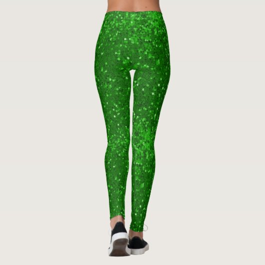 Green sparkling glitter pattern レギンス (裏面)