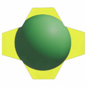 Green Sphere on Yellow Soccer Ball サッカーボール (フラット)