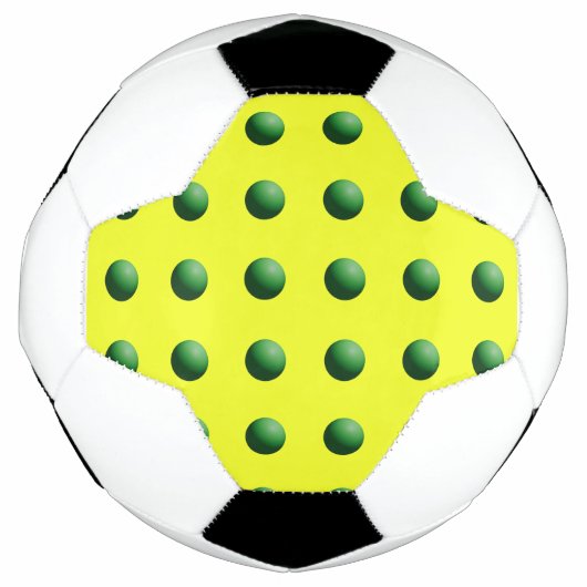 Green Spheres on Yellow  サッカーボール (正面)