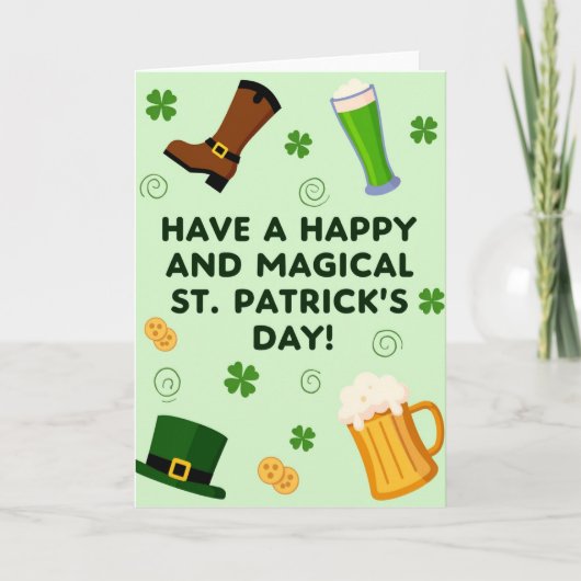 Green Spiral St Patricks Day Card カード (正面)
