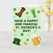 Green Spiral St Patricks Day Card カード (黄色い花)