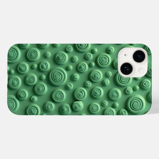 Green Spiral Texture iPhone Case Modern Look Case-Mate iPhoneケース (裏面 (横))