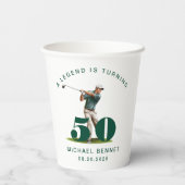 Green Sport Golfer 50th Birthday 紙コップ (裏面)