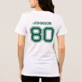 Green Sports Team名前をカスタムする、番号、チーム名 トライブレンドTシャツ (裏面)