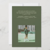 Green Sporty Stripes Graduation Photo  案内状 (裏面)