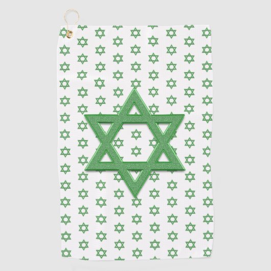 Green Star of Davidシームレス ゴルフタオル (正面)